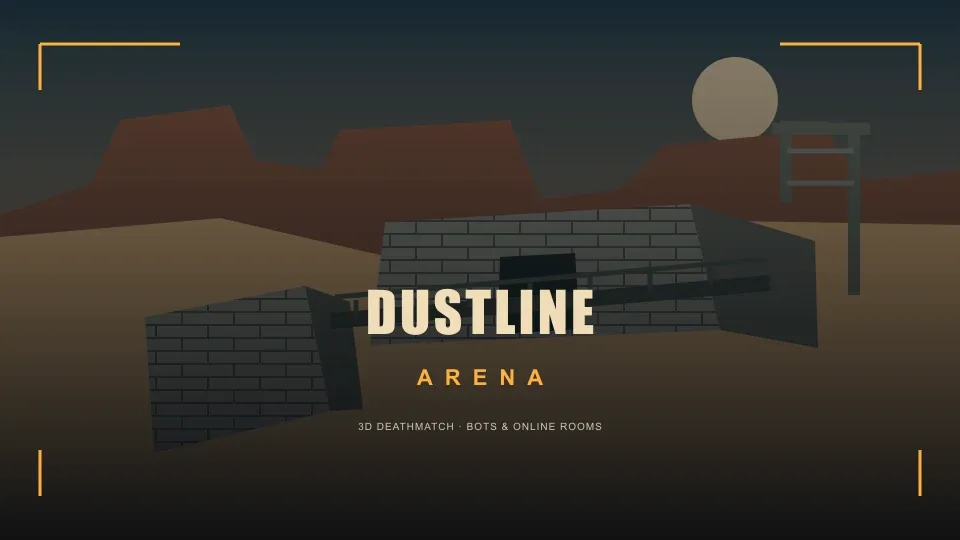 Dustline Arena: a concrete compound, catwalks and tower below red desert mesas.